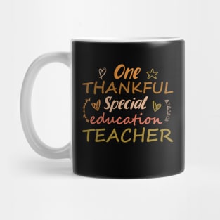 One Thankful Special Education Teacher Funny Thanksgiving Gift Mug